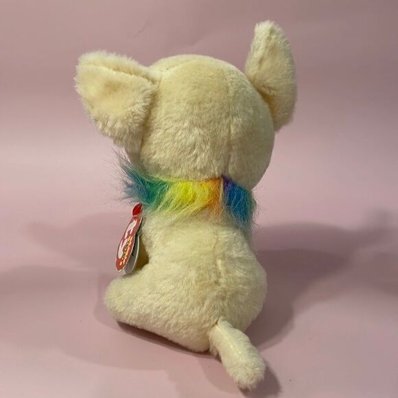 TY Beanie Boos Chewey the Chihuahua 6” Excellent Condition NWT 2019 Rainbow Boa - Picture 3 of 10